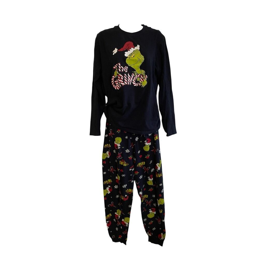 The Grinch Small Matching Pajama Set Long Sleeve Pants Cotton Blend